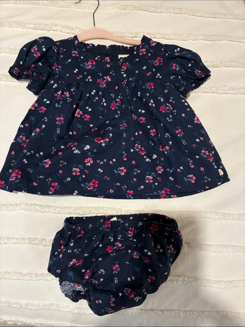 GAP Navy Floral Top and Bloomers - Pink & White Accents